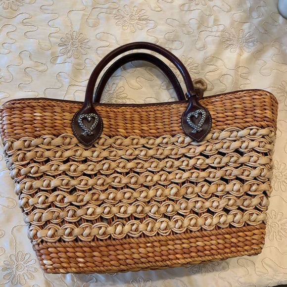 Brighton Handbags - Brighton straw & leather bag
